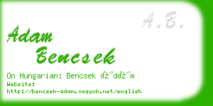 adam bencsek business card